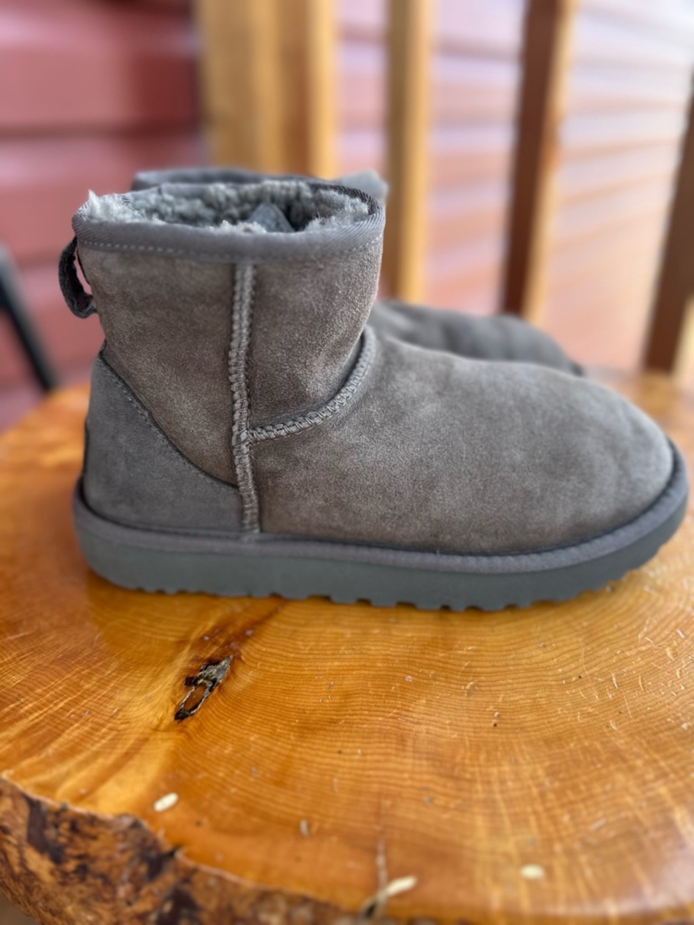 UGG Gray Shearling Booties - Picture 6 of 9